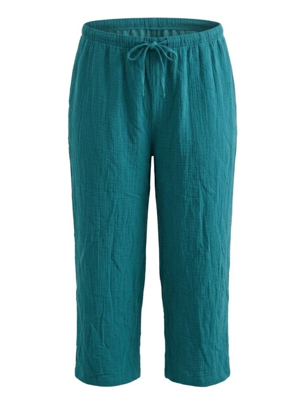 NWT Charter Club Drawstring Gauzy Pajama Cropped Lounge Pants Sz XXL Deep Lagoon